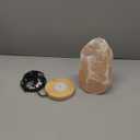 WBM Salt Lamp - USB Himalayan Salt Lamp with Touch Dimmer Control, Natural Pink Crystal, 5-7 lbs, Wooden Base, LED Bulb, Room Decor, Home Decor, Relaxation, Ambiance, Gift