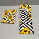 Lularoe Tall Curvy (TC fits Sizes 12-18) Sunflowers Diamond Geometric Yellow Black White Buttery Soft Adult Leggings, Pack Of 2