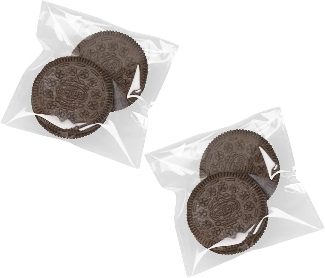 ONFAON Cookie Bags with Seal, 150 Pcs Crack-Resistant & Self-Sealing Treat Bag for Cookies, Bakery Goods, and Snacks  Food-Grade Clear Cellophane Bag for Gifts & Parties(4x4 in)