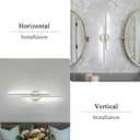 EDISLIVE Dimmable Modern LED Vanity Light Fixtures Bathroom Vanity Wall Lighting, 23.6 in Mirror Vanity Lighting Fixtures for Bathroom Bedroom Makeup Living Room, Nickel