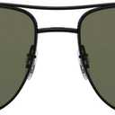 Ray-Ban Mens RB3530 Square Sunglasses, Black/Polarized Green, 58 mm