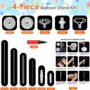 Aneco 4 Set Balloon Stand Kit for Floor, Balloon Tower Backdrop Decoration For Table, Sesame Street Party Decorations with Base Pole Water Bag for Wedding Baby Shower Birthday Party, Only White Stand