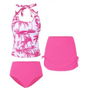 Teen Girls Swimsuits Halterneck Tankini Bathing Suits for 7-16