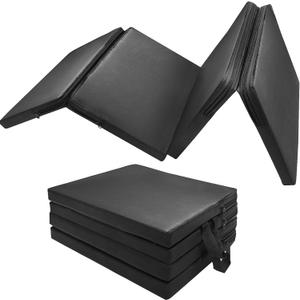 JZHLLA Foldable Mechanics Mat for Garage Work, 48 X 16 X 1.2 in Thick EPE Knee Pad Waterproof PU Leather Folding Mat with Carry Handle Portable for Garage, Garden, Home Gym Kneel or Lie Down