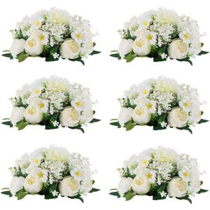 Wedding Flowers for Centerpieces Flower Ball - 6 Pcs Artificial Flower, Small Rose Balls Centerpieces, Fake Arrangement Bouquet Party, Anniversary, Home, White (0YHQ403I)