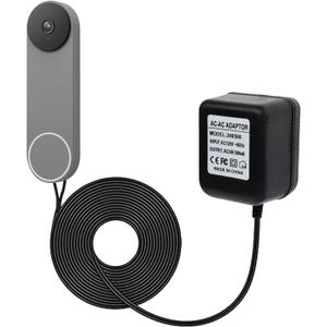 24V Transformer Doorbell Power Adapter Compatible with Google Nest,Wyze,Eufy Video Doorbells, C Wire Adapter 16.4ft/5m Extension Cable Doorbell Power Adapter Doorbell Supply Cord