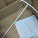 ELYONA Wood Tripod Floor Lamps with 3 Color Temperatures LED Bulb Vintage Standing Light Beige Linen Shade Tall Floor Lamp for Bedroom Living Room Office Study Room, Brown & Nickel Metal