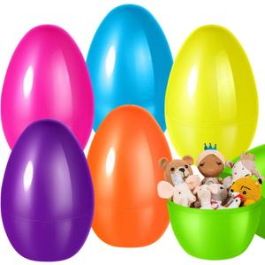 12 PCS Jumbo Easter Eggs, 10" Large Plastic Easter Eggs for Easter Egg Hunt, Empty Easter Eggs for Filling Treats, Fillable Surprise Eggs Bulk, Basket Stuffers Fillers, Easter Theme Party Favor