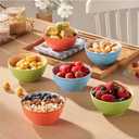 12 Oz Dessert Bowls Set of 6, 4.8 Inch Small Porcelain Ice Cream Bowls Set, Colorful Ceramic Cereal Bowls for Side Dishes, Dip, Snack, Rice, Soup, Portion, Fruits, Microwave and Dishwasher Safe