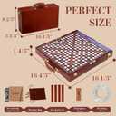 Solid Wood Deluxe Crossword Board Game with Rotating Board,Fold Design | Large Size Board,2 mm Raised Letter Grid,100 Letter Block,10 Blank Piece,4 Shelve,Scoreboard Set,Hourglassfor 2-4 Player