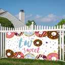 Lofaris "I Am Two Sweet" Birthday Banner - 70.8x43.3 Inch Donut and Sprinkles Theme Banner for 2nd Birthday Party - Polyester Material, Includes 1 Banner for Kids Birthday Celebration