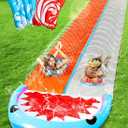 SLOOSH Water Slides with 2 Inflatable Boards,22.5ft Double Lane Lawn Water Splash Slip and Slide with Advanced Sprinklers Summer Toy for Kids Adults Fun Backyard Summer Outdoor, Shark