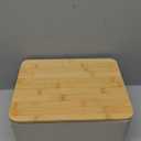 ZICOTO Beautiful Bread Box With Wooden Lid For Your Kitchen Countertop - Spacious Container Perfectly Stores Your Homemade Bread, English Muffins & Bagels - Quality Cutting Board Lid Keeps Loaf Fresh (Fog)
