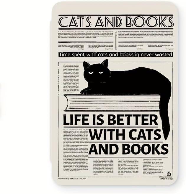 Case Compatible with 6" All New Kindle 11th Generation 2022 Release Only PU Leather Cover with Auto Sleep and Wake, Premium Protective Case for Kindle 2022 (White Cat)