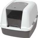 Catit Airsift Jumbo Hooded Litter Pan, Warm Gray/White - Privacy and Easy Access for Cleaning - Ideal for Larger or Multiple Cat Households