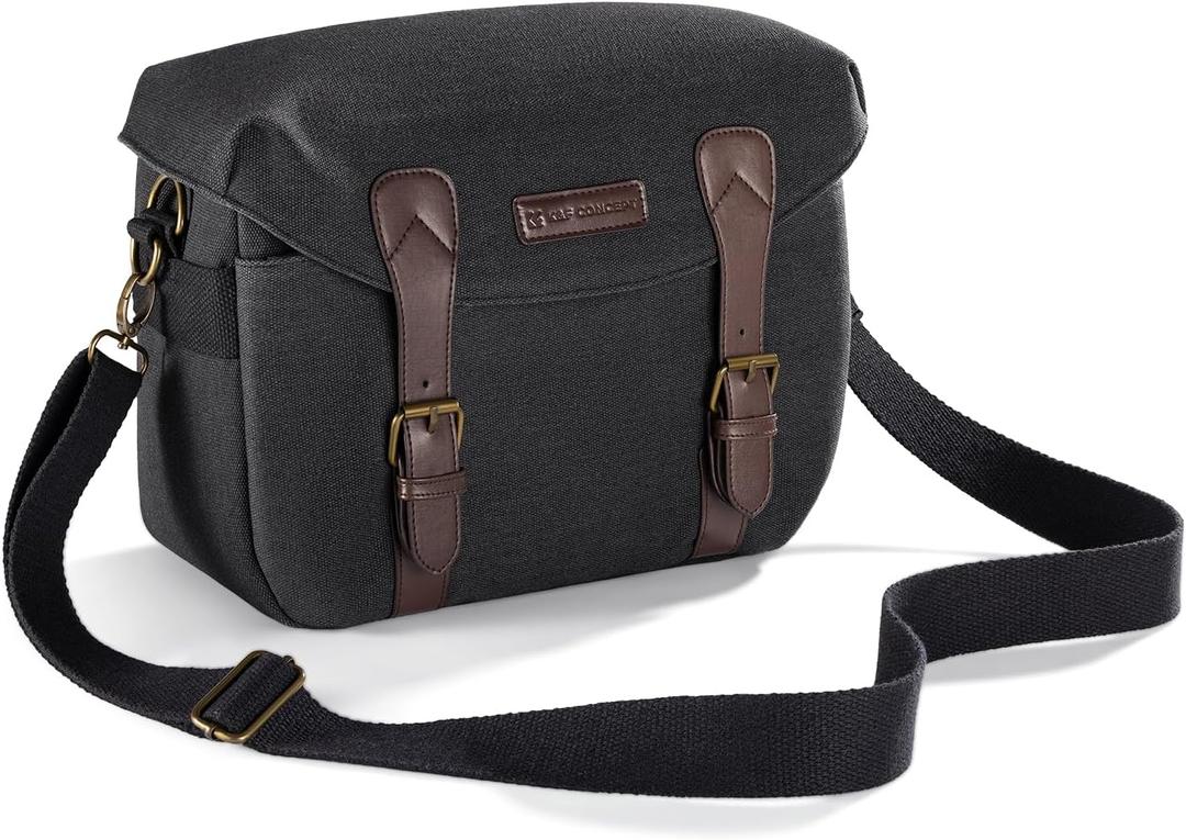 K&F CONCEPT Sling Camera Bag, Shoulder Bag with Rain Cover, Photography Camera Bag Compatible with DSLR/SLR Canon/Nikon/Sony, KF13.133 - Black