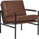 Signature Design by Ashley Puckman Mid-Century Modern Leather Accent Chair, Brown
