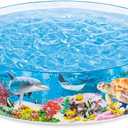 Intex Deep Sea Blue 8 Feet x 18 Inch SnapSet Instant Round Plastic Above Ground Swimming Kiddie Pool for Ages 3 Years and Up, Blue