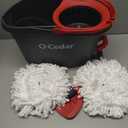 O-Cedar EasyWring Microfiber Spin Mop, Bucket Floor Cleaning System, Red, Gray, Standard
