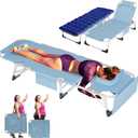 ABORON 3 in 1 Sun Tanning Chair Oversized with Mat & Face Arm Hole, Heavy Duty Folding Chaise Lounge Chairs, 5-Position Outdoor Lounge Chair/Pillow, for Beach, Pool, Lawn, Yard, Patio