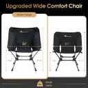 MOON LENCE Portable Camping Chair Plus, Larger & Roomier, Compact and Lightweight Still, Folding Chair for Backpacking & Hiking, 330Lbs Capacity (Black-2pack)