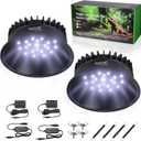 UVB Light for Reptiles, UVA UVB Reptile Light Fixture with Timer LED UVB Bulb for Bearded Dragon Gecko Turtle Chameleon Lizard, 2 Pack Adjustable Brightness UVB Lamp for Reptile Tank Accessories Black