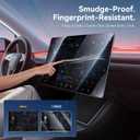 YONZEE Screen Protector for Tesla Model 3 Highland & Model Y Juniper 20242026, HD Tempered Glass Front & Rear Screen Protectors with Alignment Kit, 9H Hardness, Anti-Scratch, Crystal Clear Display