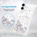 ANSHOW for Samsung Galaxy S25 Edge Case Glitter, Shockproof Samsung Galaxy S25 Edge Clear TPU Phone Case with One Screen Protector, Bling Glitters Case for Women, Silver