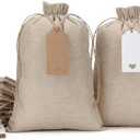 Tapleap Burlap Gift Bags with Drawstring - 30Pcs 8x12 Original Sacks for Wrapping Back to School Favors, For Birthday, Wedding, Baby Shower, Party or Household Use