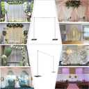 Hecis Pipe and Drape Backdrop Stand,8ft x 10ft Backdrop Stand, Adjustable Metal Heavy Duty Wedding Background for Parties Birthday Party Baby Shower Wedding Decorations