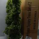 3ft Spiral Boxwood Topiary Trees Artificial Outdoor Set of 2 - UV Resistant Faux Plants for Outside Planters, 36" Fake Twisted Tree for Front Porch Decor (Milan Foliage)