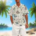 Funny Hawaiian Shirts for Men Retro Button Down Short Sleeve Summer Beach Aloha Shirts Holiday Theme Party Shirt (Beige, L)