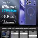 Magnetic Shockproof for iPhone 17 Pro Case,Upgraded[Camera Protection][Compatible with Magsafe][Non-Slip][Mil-Grade Protection] Slim Translucent Matte Phone Case for iPhone 17 Pro,Cobalt Blue