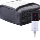 Bedsure Electric Blanket Twin  Soft Flannel Heated Blanket Twin Size, GentleSoft Fast Heating with 10 Time Settings & 6 Heat Settings, Warm Gift for Grandma (62x84 inches, Grey)