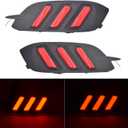 labwork Red Rear Bumper Brake Light Bumper Reflector Lamps Replacement for Civic 2016-2020 Function as Tail Brake and Rear Fog Lights
