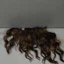 KooKaStyle Short Hair Extensions 6PCS 14 Inch Wavy Curly Hairpieces Synthetic Soft Lace Weft Clip in Hair Extensions-Balayage Dark Brown to Chestnut for Women