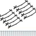 uxcell 10Pcs Twig Knobs, 6" Zinc Alloy Tree Branch Furniture Dresser Pull Handles for Kitchen Wardrobe Farmhouse (Black, 5" Hole Distance)