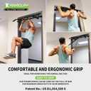 KAKICLAY New Upgrade Pull Up Bar for Doorway with Ergonomic Grip - Upto 440 Lbs Capacity, No Screwing or Slipping - USA Original Patent, Designed, Shipped