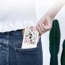 Jusy Phone Card Holder,Magnetic Phone Wallet Stand Adjustable Leather, Cute Pattern Wallet for Women Girls - Retro Flower