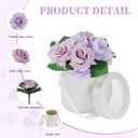 3 x Artificial Flowers Fake Silk Flowers Combo Purple Pink Realistic Mixed Roses Box for DIY Wedding Bridal Bouquets,Centerpieces Arrangements for Faux Flowers with Stems Home Party Decoration