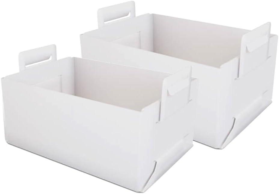 Easy Folding Storage Box, 30L Foldable Cargo Storage Area with Handle - Towels, Books, Fabrics, Office Woven Basket, Baby Laundry Room, Toy or Car Luggage Storage Transparent White (2 pieces)