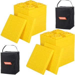 OULEME 24 Pack RV Leveling Blocks, Stackable Jack Blocks, Interlocking Leveling Pads with Carrying Bag, for Camper Travel Trailer