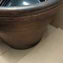 Plant Planters Pots Set of 4 Pack 16 InchLarge Plastic Flower Pot For Indoor Plants With Drainage Holes & Trays, Resin Decorative Container Sets With Saucer For House Outdoor Garden Plant Copper