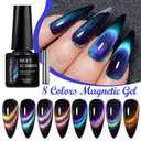 MEET ACROSS 8pcs Cat Eye Gel Nail Polish Set,Soak off UV LED Lamp Gel Nail Polish Cat Eye Gel Set (SET-1, 8pcs) (2 Fl Oz (Pack of 1))