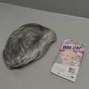 RENERSHOW Short Grey Curly Wigs for White Women Sliver Gray Synthetic Wig with Bangs Full Puffy Curly Grey Short Wig