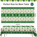 Tbsone St Patricks Day Disposable Rectangle Plastic Tablecloth - 3 Pack, Green Shamrock Theme Table Cloth, Irish Festival St. Patrick's Day Party Decorations Supplies (54 x 108 Inches)