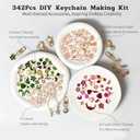 Kupor 342Pcs DIY Keychain Making Kit  25 Keychains, Storage Box & Instruction,Great for Crafting Bag Charms, Keychain Charms Ideal for Craft Lovers (Eco-Friendly Materials) & Gift Shoppers