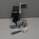 KEOUKE Rotary Cheese Grater Hand Crank Transparent - Shredder Slicer Grinder 3 Stainless Steel Blades, Stable Suction, Labor-Saving Handle, Safe Kitchen Tool for Cheese, Vegetable, Nuts, Chocolate (3 IN 1, Grey Blue SP)