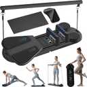 Pilates Reformer Set - Pilates Board for Home Workout, 6 in 1 Portable and Foldable Reformer Pilates Machine, Ab Roller Board, Pilates Equipment for for Core Workouts (Black)