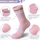 SeeyAN Womens Crew Socks Athletic Casual Cotton Long Socks Stripe Sport High Socks 5 Pairs, 6-9
